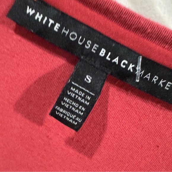 WHBM red scoop neck long sleeve top ❤️ silky lined collar - Picture 4 of 7